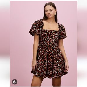 Topshop floral poplin chuck on dress